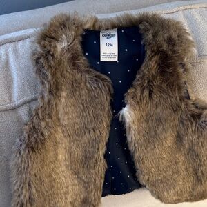 OshKosh B'gosh Brown Faux Fur Vest for Kids